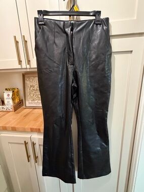 Abercrombie & Fitch Black Faux Leather Boot Cut Pants